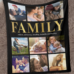 Couverture Polaire Famille 9 Photo Collage Cosy