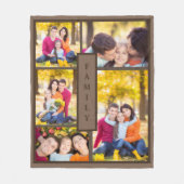 Couverture Polaire Famille Brown moderne 5 Photo Collage Modèle (Devant)