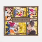 Couverture Polaire Famille Brown moderne 5 Photo Collage Modèle (Devant (Horizontal))