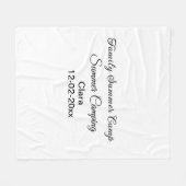 Couverture Polaire Famille camping vacances personnalisée ajouter nom (Devant (Horizontal))