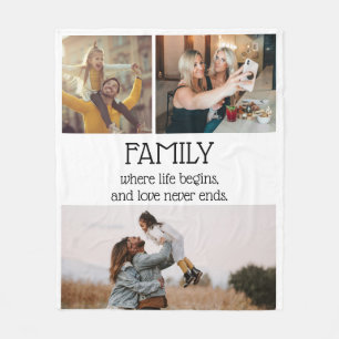 Couverture Polaire Famille Citation Photo Collage Moderne Personnalis