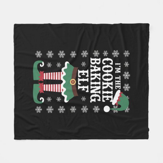 Couverture Polaire Famille Correspondant Le Cookie Baking Elf Noël (Devant (Horizontal))