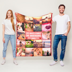 Couverture Polaire Famille CUustom enveloppée d'amour