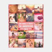 Couverture Polaire Famille CUustom enveloppée d'amour (Devant)
