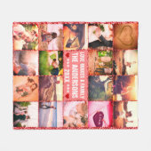 Couverture Polaire Famille CUustom enveloppée d'amour (Devant (Horizontal))