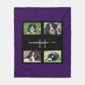 Couverture Polaire Famille d'animaux de compagnie violets monogramme (Devant)