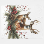 Couverture Polaire Famille de cerfs (Devant (Horizontal))