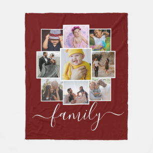 Couverture Polaire Famille de collage de photos et de textes personna