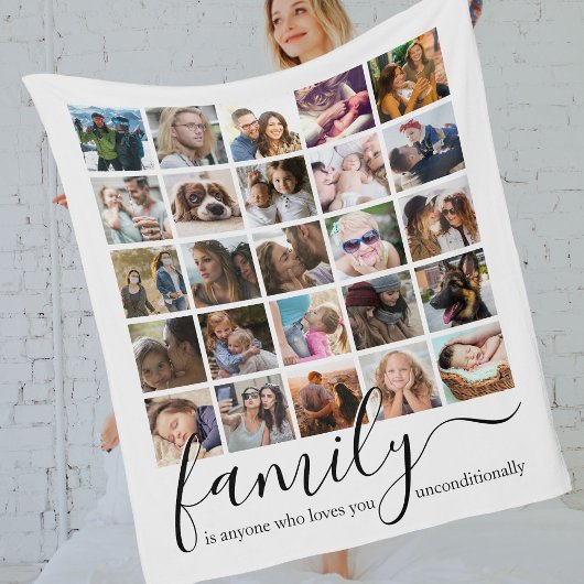 Couverture Polaire Famille de collage photo 25 tendance