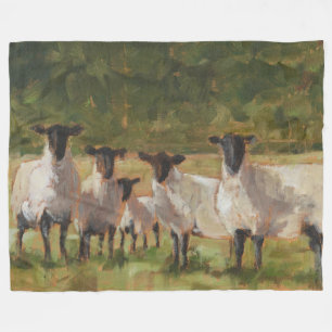 Couverture Polaire Famille de moutons