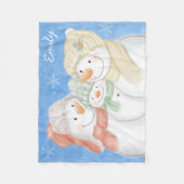 Couverture Polaire Famille de Neige mignonne (Devant)