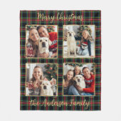Couverture Polaire Famille de Noël Custom 4 Photos Vacances Plaid (Devant)