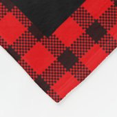 Couverture Polaire Famille de plaid noir rouge monogramme photo colla (Coin)