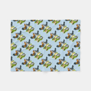 Couverture Polaire Famille de poulets Ameraucana