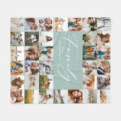 Couverture Polaire Famille de script bleu multi-photo moderne (Devant (Horizontal))