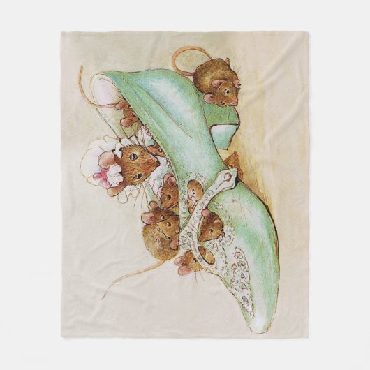 Couverture Polaire Famille de souris dans une chaussure par Beatrix P (Devant)