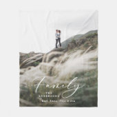 Couverture Polaire Famille d'écriture noire minimale de photo moderne (Devant)