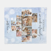 Couverture Polaire Famille d'hiver Noël moderne 14 Photo Collage (Devant (Horizontal))