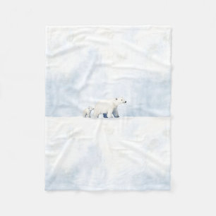 Couverture Polaire Famille d'ours polaire arctique