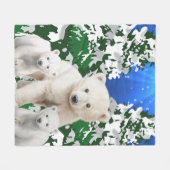 Couverture Polaire Famille d'ours polaires (Devant (Horizontal))