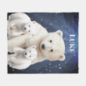 Couverture Polaire Famille d'ours polaires (Devant (Horizontal))
