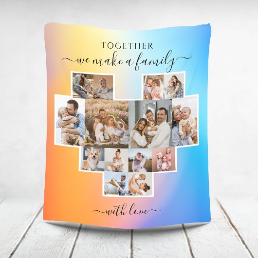 Couverture Polaire Famille moderne 14 Photo Collage