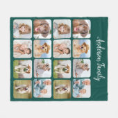 Couverture Polaire Famille moderne 16 Photo Collage couleur Customisé (Devant (Horizontal))