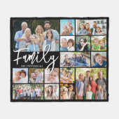 Couverture Polaire FAMILLE moderne 16 Photo Collage de votre couleur (Devant (Horizontal))