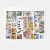 Couverture Polaire FAMILLE Moderne 19 Photo Collage Script Personnali (Devant (Horizontal))