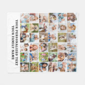 Couverture Polaire Famille moderne Custom 36 Photos Collage Anniversa (Devant (Horizontal))
