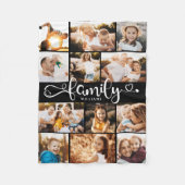 Couverture Polaire Famille Moderne Script Coeur Photo Collage Chic (Devant)