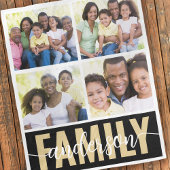 Couverture Polaire Famille Monogramme 4 Photo Collage