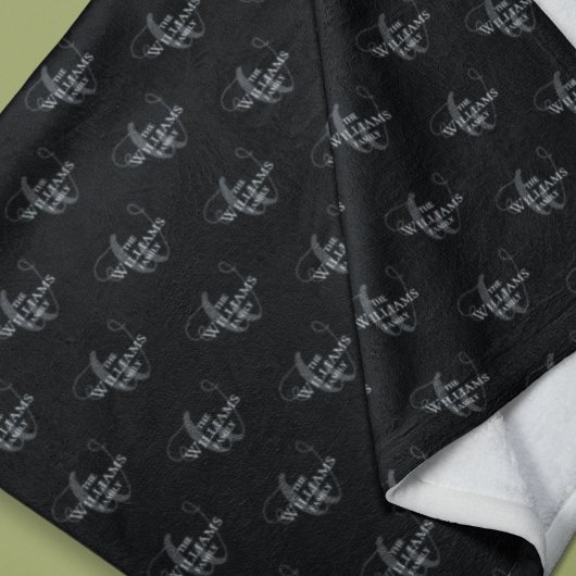 Couverture Polaire Famille Monogramme Noir