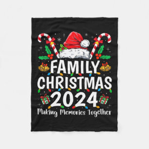 Couverture Polaire Famille Noël 2024 Equipe Correspondante Père Noël