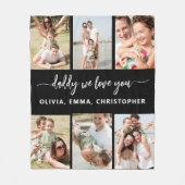 Couverture Polaire Famille papa - Fête des pères photo Collage (Devant)