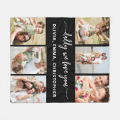 Couverture Polaire Famille papa - Fête des pères photo Collage (Devant (Horizontal))