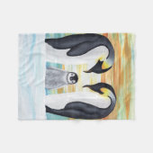 Couverture Polaire Famille Penguin avec bébé pingouin (Devant (Horizontal))