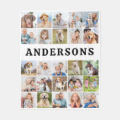 Couverture Polaire Famille personnalisée 25 Photos Collage Simple (Devant)