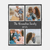 Couverture Polaire Famille personnalisée 4 photo collage modèle (Devant)