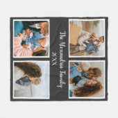 Couverture Polaire Famille personnalisée 4 photo collage modèle (Devant (Horizontal))