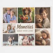 Couverture Polaire Famille Photo Collage Souvenirs Amour (Devant (Horizontal))