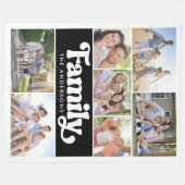 Couverture Polaire Famille Retro Typographie Photo Collage (Devant (Horizontal))