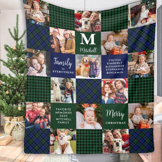Couverture Polaire Famille Vacances Custom Patchwork Plaid 15 Photos