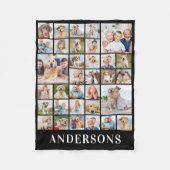 Couverture Polaire Family 33 Photo Collage Personalized Black (Devant)