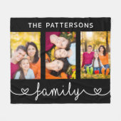 Couverture Polaire Family 3 Photo Template Personalized Script (Devant (Horizontal))