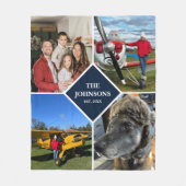 Couverture Polaire Family 4 Photo Collage Keepsake Modern Custom (Devant)