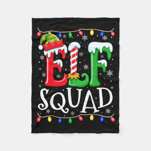 Couverture Polaire Family Christmas Matching Pajamas Elf Xmas Squad (Devant)
