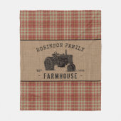 Couverture Polaire Family Farmhouse Rustic Tractor Red Plaid (Devant)