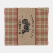 Couverture Polaire Family Farmhouse Rustic Tractor Red Plaid (Devant (Horizontal))