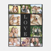 Couverture Polaire Family Love Multi-Photo Collage Modern Black (Devant)